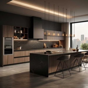Hoogwaardige Moderne Keukenmeubelen Houten Keukenkast Volledig Compleet Op Maat Gemaakte Keukenkastenset - Product Image 4
