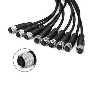 Kabel Daya Listrik M12 Tahan Air IP67 12V 500mm, Kabel Harness <span class=keywords><strong>2</strong></span>-12 Pin/Jalur, Inti Tembaga, Adaptor Konektor, Isolasi PVC - Product Image 1