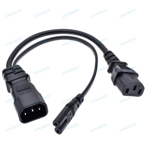 C14 إلى C13 + C7 Y سلك توصيل موزع ، سلك توصيل منفرد IEC C14 ذكر إلى C13 + C7 سلك تقسيم أنثى - Product Image 3