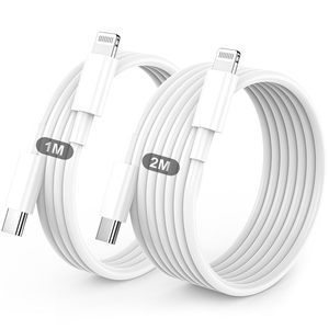 iPhone <b>USB</b>-<b>C</b> To <b>Lightning</b> <b>Cable</b> 1M And 2M White Fast Charging Data Sync For Apple Devices - Product Image 1