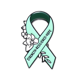Pin esmaltado multistilo con diseño de <span class=keywords><strong>mariposa</strong></span> y rosa, con cinta rosa para la concienciación sobre el cáncer de mama, recuerdo del Mes del Cáncer de Mama, insignia de solapa - Product Image 2