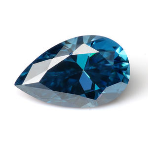 Pierre de Moissanite Synthétique de Haute Qualité Goldleaf, Coupe Poire, Noir, Jaune, Bleu, Violet, Prix par Carat pour Bagues Poire - Product Image 4