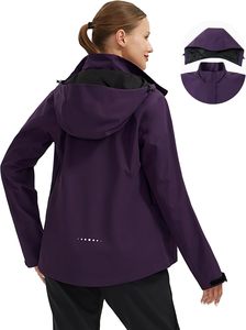 Veste de pluie pour <span class=keywords><strong>femme</strong></span> Pioneer Camp, veste imperméable à capuche, coupe-vent léger, manteaux de pluie pour la randonnée en plein air, les voyages - Product Image 4