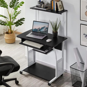 <span class=keywords><strong>Bureau</strong></span> d'ordinateur roulant moderne à 3 niveaux avec <span class=keywords><strong>plateau</strong></span> pour clavier et étagère pour imprimante <span class=keywords><strong>Bureau</strong></span> d'ordinateur mobile pour <span class=keywords><strong>bureau</strong></span> à domicile - Product Image 5