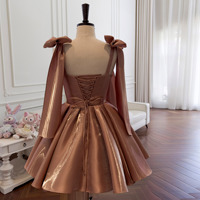 Robe S-3XL en cachemire à col carré style rétro français, jupe bouffante, design nœud, coupe trapèze, taille ajustée, séchage rapide, vente en gros