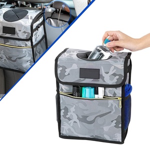 RTS 2.7 Gallon Hanging Car Waste Bin Car Trash Can/Bin Leakproof Car Garbage Bin With Adjustable Strap