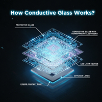 Enseignes lumineuses personnalisées en verre conducteur sans fil, en acrylique, avec logo LED, pour fenêtres, publicité commerciale, lettres lumineuses