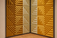 Panneau acoustique 3D angulaire moderne en fibre de polyester 50x50cm, réduction du bruit 0.9 NRC, design écologique pour hall et bureau