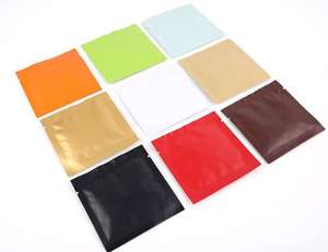 Kantong Foil Aluminium Segel Panas Berwarna, Kantong Foil Tahan Bau, Sampel Kosmetik Kopi Teh Kemasan Atas Terbuka - Product Image 4