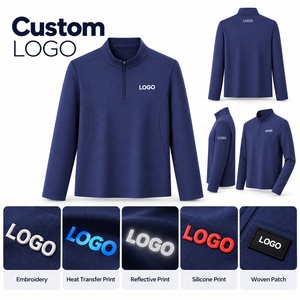เสื้อสปอร์ตแขนยาวคอตั้งแบบซิป ¼ ตัว  ผ้าโพลีเอสเตอร์ผสมสแปนเด็กซ์ 230GSM  รับผลิตแบบ OEM พร้อมสกรีนโลโก้ตามสั่ง - Product Image 2