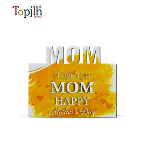 Topjlh blanc bois Sublimation blanc MDF cadre Photo thème maman avec impression personnalisée pour la congélation de beaux moments <span class=keywords><strong>mère</strong></span>-enfant - Product Image 1