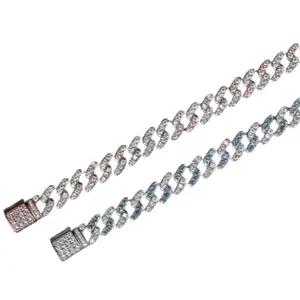 Rap Hip-Hop Bijoux 8mm simple rangée Miami Chaîne Ice Out CZ Chaîne Collier Diamant Haute Qualité 14K 18K Chaîne Cubaine