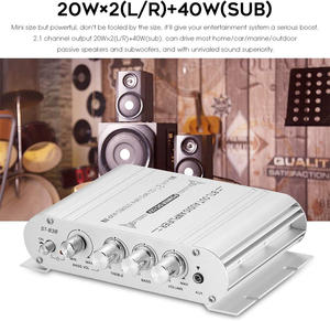 ST-838 <strong>2</strong>.1CH Audio Power <strong>Amplifier</strong>,80W HiFi Stereo Digital Audio Amp with Subwoofer <strong>Output</strong> Audio Stereo Bass Mini <strong>Amplifier</strong> - Product Image 2