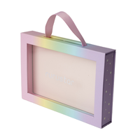 Scatola Regalo Magnetica Trasparente Personalizzata di Lusso per Gioielli con Foglio di Plastica e Manico