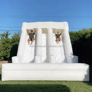 Semua jalur bouncy castle 2 jalur Luncur kering dapat dipompa dengan blower udara