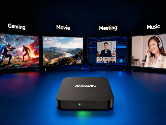 Sumavision 2026 for Android 15 4GB+32GB Quad Core 4K HDR H265 TV Box with BT Voice Control Remote Wi-Fi 5