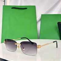 Lunettes de soleil carrées à monture intégrale, dégradées, unisexes, de luxe, en métal doré, en nylon léger, haute protection UV, pour usage extérieur