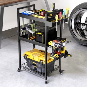 Công Cụ Điện Organizer 3 Lớp Công Cụ Hiển Thị Giá Giỏ Hàng Với Bánh Xe Khoan Lưu Trữ Giá Nhà Để Xe Công Cụ Tổ Chức - Product Image 1