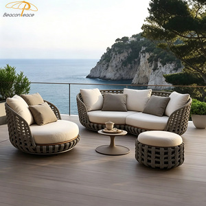 Canapé de jardin en rotin tressé de luxe pour hôtel moderne, mobilier d'extérieur en corde, pour <span class=keywords><strong>salon</strong></span>, chambre et hall - Product Image 3