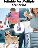 Étui de protection en TPU rose et violet avec mousqueton à verrouillage rotatif en acier inoxydable 304, support anti-perte et anti-rayures pour Apple AirTag 2