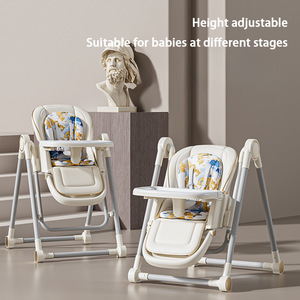 Silla Alta 2 en 1 para Bebé, Ergonómica, Reclinable, Plegable, con Marco Metálico, Ajustable, de 0 a 12 Meses, Unisex, Diseño Multifuncional - Product Image 3