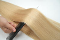 Extensions de cheveux humains Remy à pointe plate, lisses, pré-collées, micro-liens, cuticules alignées, double tirage, cheveux européens