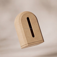 Boîte à mouchoirs minimaliste en ciment imitation travertin naturel pour hôtel, chambre, coiffeuse, décoration, logo personnalisé, couleur, vente en gros