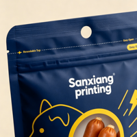 Sacs d'emballage pour aliments pour animaux de compagnie en BOPP personnalisés, durables, résistants à l'humidité, réutilisables, avec fermeture éclair, pour le stockage des aliments secs et des friandises pour chiens et chats