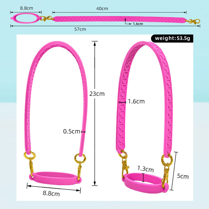 Anti-Lost Love Heart Keychain Mobile Phone Strap Soft Silicone Wristband Bracelet with Ring Pendant Hanging Lanyard Accessory