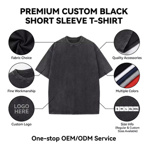<span class=keywords><strong>Camiseta</strong></span> Oversize Vintage Personalizada de Algodón Grueso con Estampado Desgastado por el Sol, Diseño Casual de Manga Corta para Hombre - Product Image 2