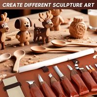 Houtsnijgereedschap 17-delige set met PU-opbergtas 6-delige snij- en 5 detailsnijmessen DIY Made in China