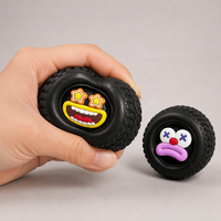 Jouet Squishy Croustillant et Sonore, Pneus à Visages Amusants, Balle Anti-Stress Musicale et Bruissante, Jouets Promotionnels Créatifs, Boîte Mystère, Cadeaux de Fête