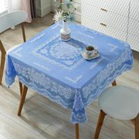 Couverture de table en dentelle de PVC bon marché en gros Nappe non tissée imprimée carrée imperméable et résistante aux taches pour la fête de Noël