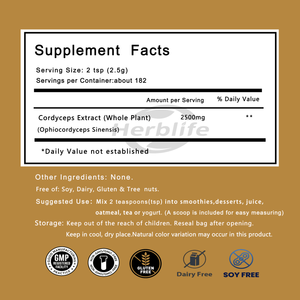Extracto de hongo Cordyceps en polvo de marca privada OEM/ODM, polisacáridos para suplemento de apoyo inmunológico - Product Image 2