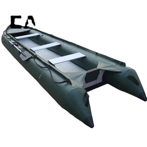Kayak Inflable Plegable AK-470 de PVC Verde de 0.9mm para 3-6 Personas, Ideal para Pesca - Product Image 1
