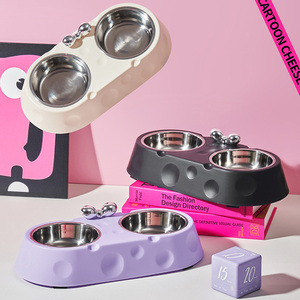 Pet Stainless Steel Double <strong>Bowl</strong> Large Capacity for Cats and Dogs Pet Products - Product Image 1