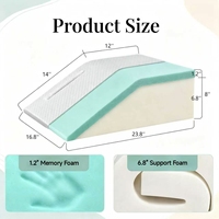 Coussin ergonomique en mousse à mémoire de forme pour les jambes, idéal pour l'hôtellerie, les soins infirmiers et le sommeil, blanc/gris, certifié CertiPUR et OEKO, OEM/ODM