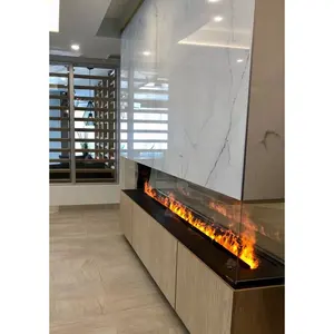 Oem/odm Led api elektrik uap tempat api mewah Modern dalam ruangan 3d uap air perapian dengan panas
