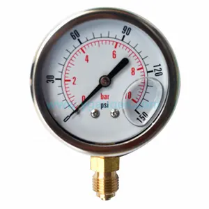 Glycerin Filled Pressure Gauge Stainless Steel Glycerine Filled Bourdon Manometer Pressure Gauge