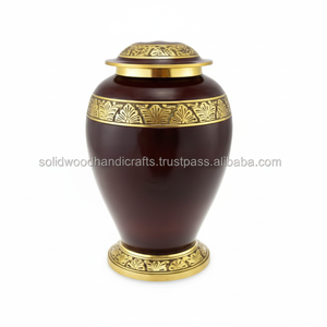 Nueva urna de cremación de latón macizo para cenizas humanas, urnas grandes para entierros de adultos, suministros funerarios, urnas de cremación al por mayor - Product Image 1