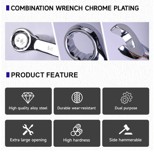 High Quality OEM Metric Alloy Steel Forged Handle Double End Combination <strong>Spanner</strong> <strong>Set</strong> 6-80mm Chrome-plated Nonsparking Auto - Product Image 5