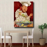 Ever Moment Kit de Peinture Diamant 5D DIY, Portrait de Chef Cuisinier en Dessin Animé, avec Diamants en Résine Carrés Complets pour Affichage, Artisanat 4Y521
