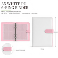Großhandel Maßgefertigtes A5 6-Ring Ordner Kartenalbum 4 Taschen Macaron PU-Leder Loseblatt Flip Fotokartensammelbuch