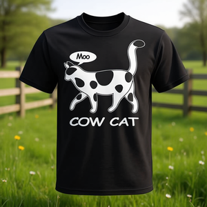 Camiseta Premium para Amantes de los Gatos, Camiseta Divertida con Diseño de Vaca, Camiseta Promocional Premium - Product Image 3