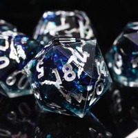 MINI PLANET Ensemble de dés Lightning en résine faits à la main, polyédriques à bords vifs pour jeux de rôle sur table (TRPG) Dungeons & Dragons (DND)