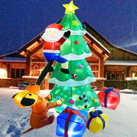 Décorations de Noël gonflables d'extérieur en gros avec Père Noël, chien et boîtes cadeaux – Arbre de Noël gonflable très populaire