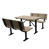 Mobilier d'extérieur Table de pique-nique de camping commerciale en bois Ensemble table à manger et banc de chaises résistant aux intempéries pour le restaurant à l'extérieur du parc