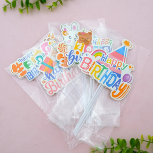 Hạnh Phúc Bánh Sinh Nhật Topper Acrylic Trang Trí Nội Thất Baking Cake Toppers Thẻ Wedding Party Trang Trí Nội Thất Nguồn Cung Cấp Cupcake Toppers - Product Image 1