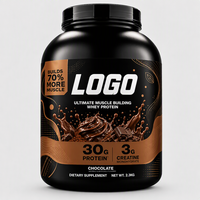 Poudre de protéines de lactosérum naturelle à marque privée OEM, gain de masse musculaire, 5 lb, complément alimentaire pour adultes
