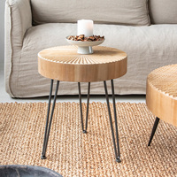 Table basse éthiopienne moderne en bois et fer, style nordique créatif, simple et moderne, pour l'étude et le maquillage, vente en gros